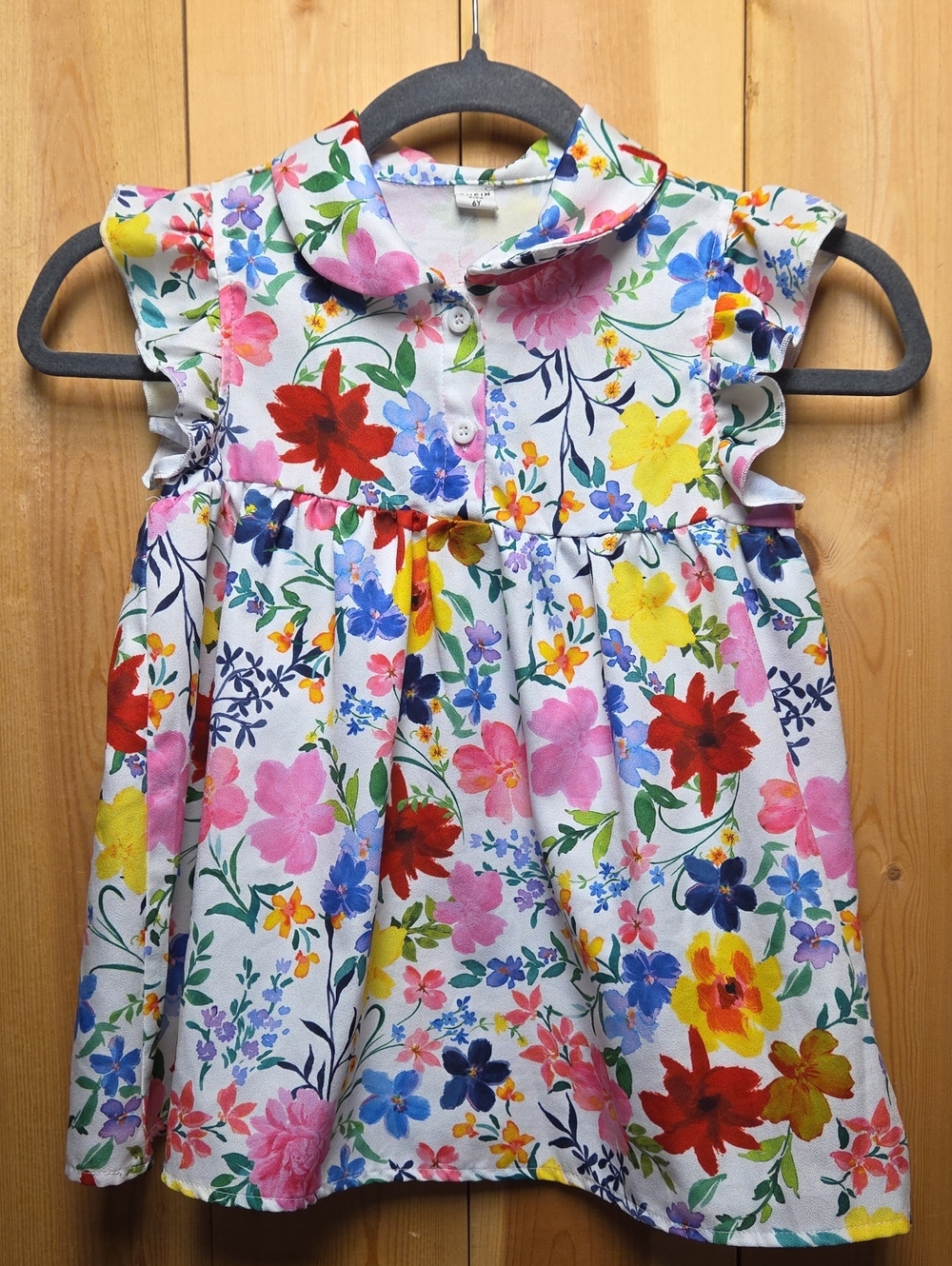 SHEIN White Floral Print Shirt With Collar